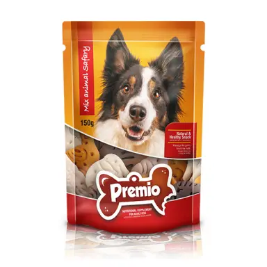 SNACK PREMIO MIX ANIMAL SAFARY DOG 150 GR