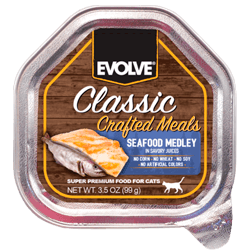 EVOLVE CAT CLASSIC BANDE CRAFTED MEALS SEAFOOD 99G